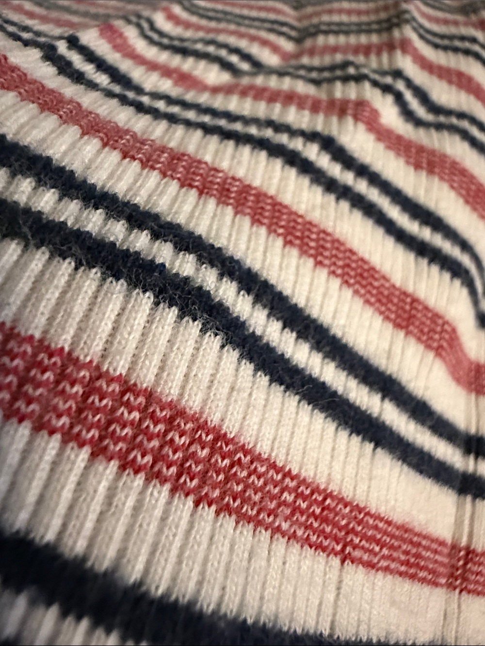 Brandy Melville Cream Top with Pink, Black & Red Stripes - Picture 7 of 7